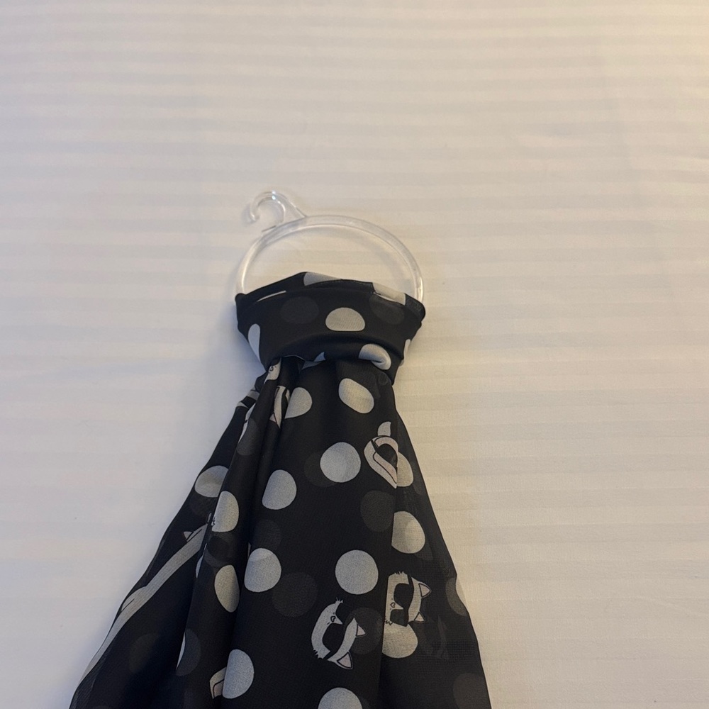 Karl Lagerfeld Black Scarf with White Dots - Picture 3 of 9